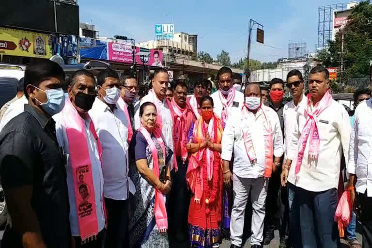 minister gangula kamalakar participated in nominations for ghmc elections