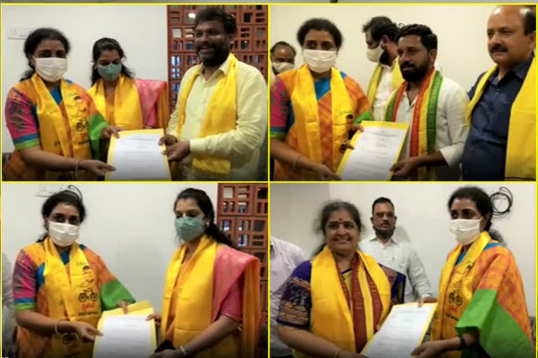 ఆరుగురు తెదేపా అభ్యర్థులకు బీ-ఫారం అందజేత