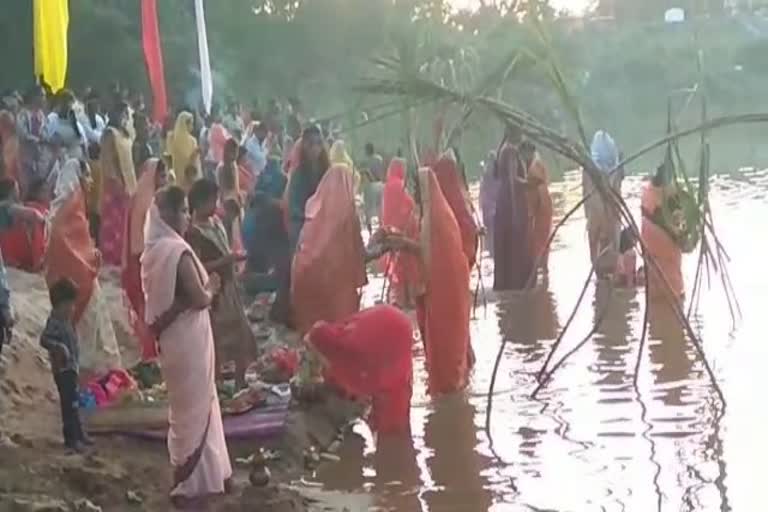 Family members of soldiers performed Chhath Puja