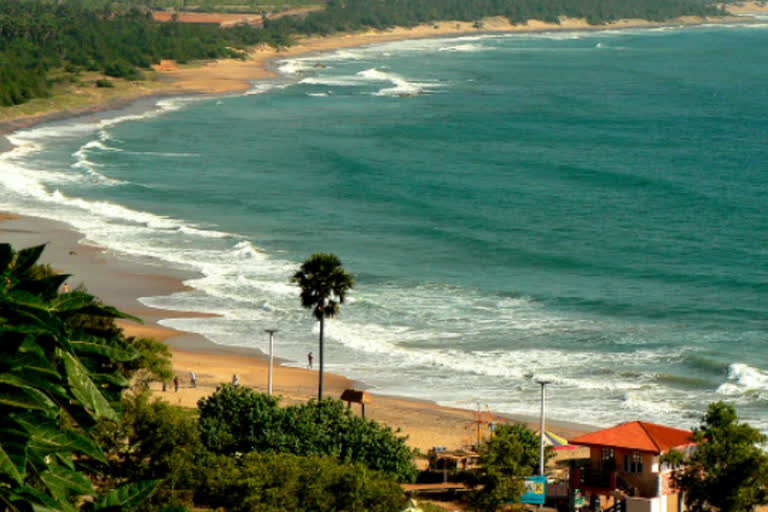 Rushikonda beach decoration with the theme 'Imagine the World'