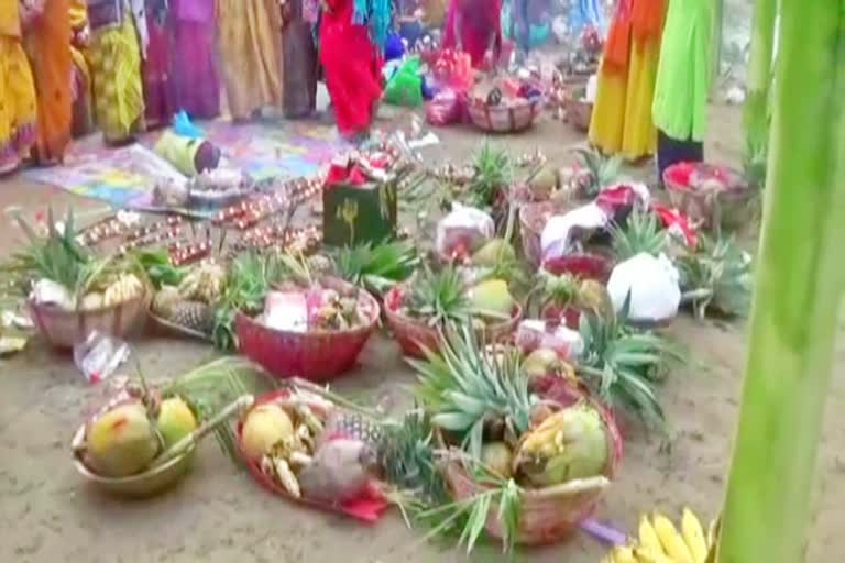 chatt puja celebration in golaghat assam etv bharat news