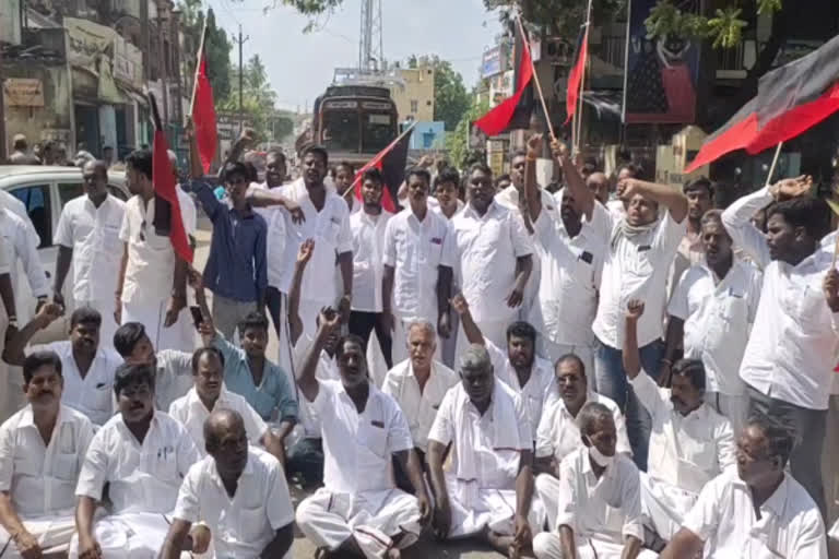 for-the-arrest-of-udayanidhi-stalin-dmk-workers-involved-in-road-blockade-arrested