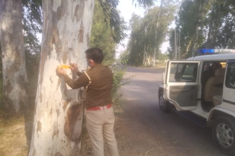 Traffic police installed reflectors due to non road accident in hisar