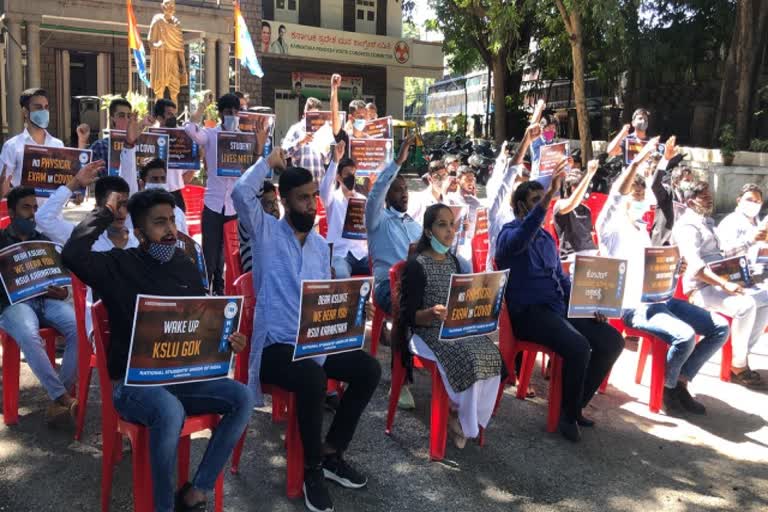 protest against law vv in bangalore