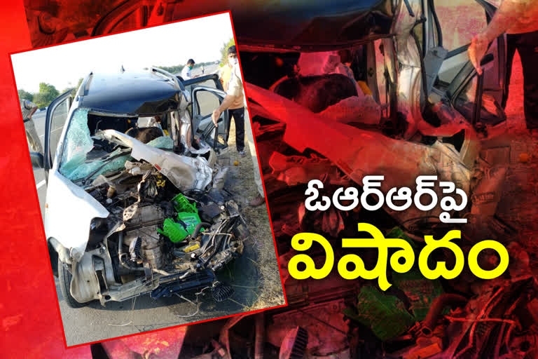 car accident at koheda on hyderabad outer ring road