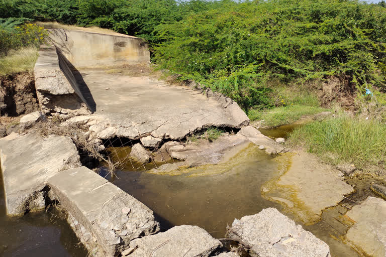 Flooded spoiled lake in Kushtagi Taluk