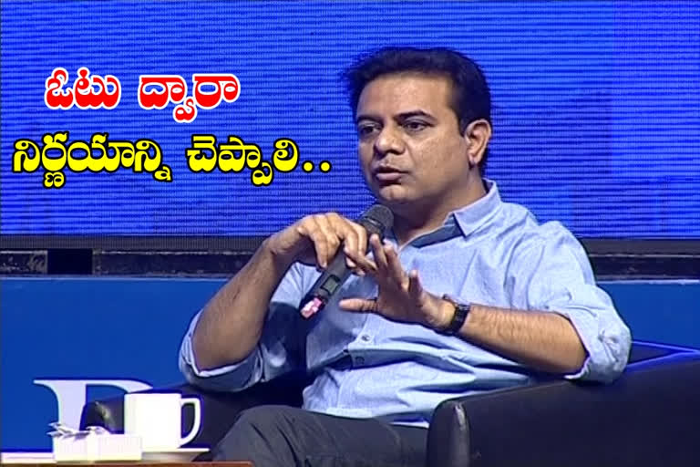 minister ktr spoke on voting in ghmc