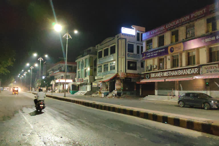 अजमेर में नाइट कर्फ्यू से दुकान बंद, Shop closed due to night curfew in Ajmer