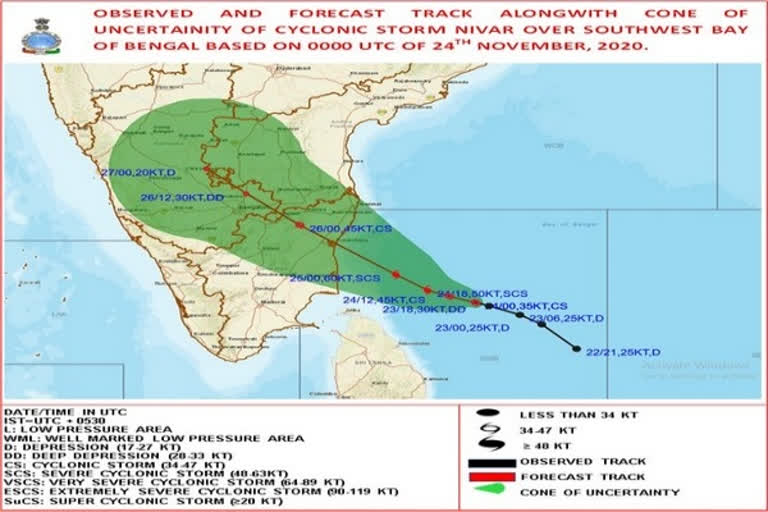 Cyclonic storm likely to impact SW Bay of Bengal by Nov 25 evening