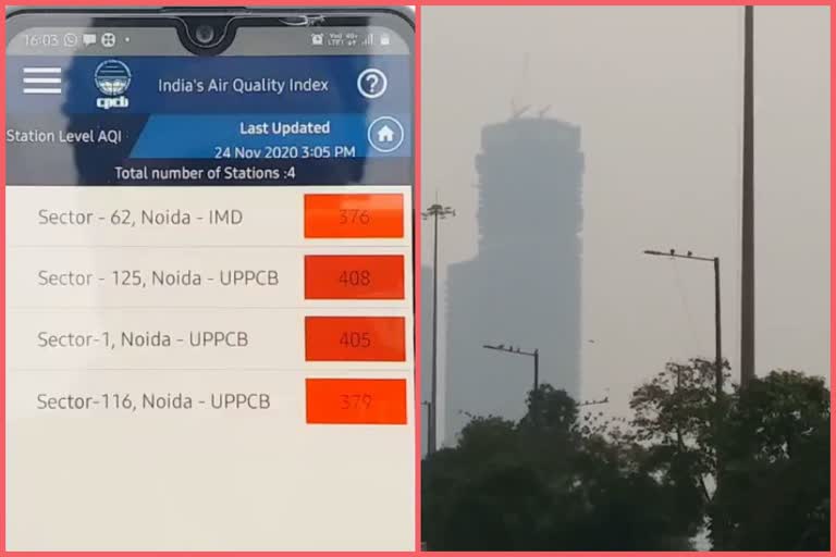 noida covered with a sheet of smog with cold wave, AQI in hazardous category