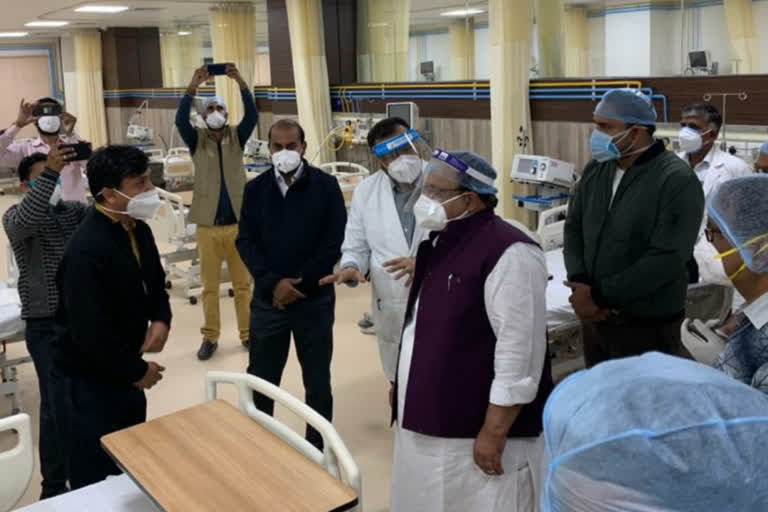 रघु शर्मा का आरयूएचएस अस्पताल दौरा, Raghu Sharma visits RUHS hospital