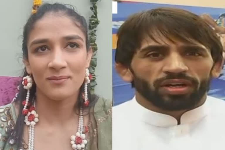 pre wedding rituals started at bajrang punia and sangeeta phogat's home