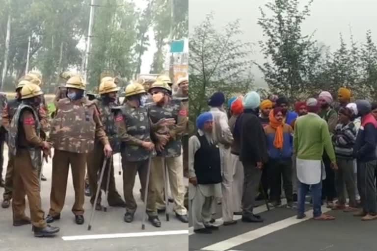 Punjab farmers reached Haryana border for delhi march