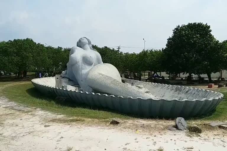 sangumukham beach Sculpture  sangumukham beach news  kanayi kunjiraman news  കാനായി കുഞ്ഞിരാമൻ  ശംഖുമുഖം ബീച്ച്  ശംഖുമുഖം കന്യക ശില്‍പ്പം