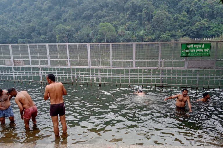 Royal bath in Renuka lake on Ekadashi