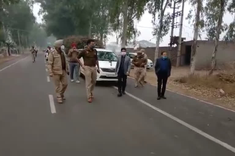 Haryana and Punjab Police Joint visit in border area regarding farmer movement