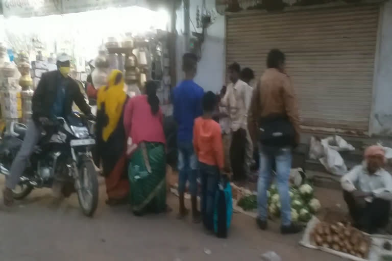 Crowds gathered in markets on the occasion of Ekadashi