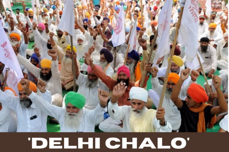 'Delhi Chalo' Protest  Delhi-Haryana border security deployed  farmers Protest in Punjab and Haryana  ഡൽഹി ചാലോ പ്രതിഷേധ മാർച്ച്  കർഷകരുടെ ഡൽഹി ചാലോ മാർച്ച്  ഫരീദാബാദിൽ സുരക്ഷ  ഡൽഹി ചാലോ ഫരീദാബാദ്