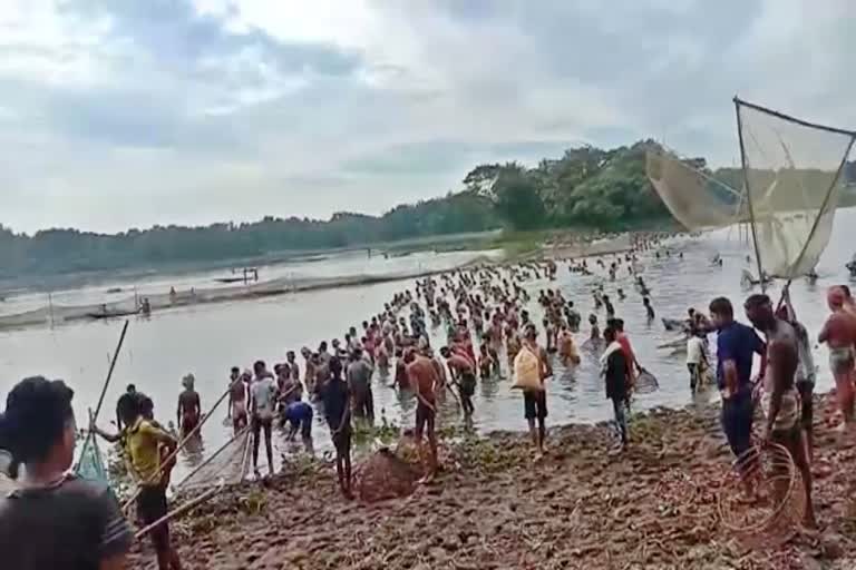 fishing at Medal bill Badarpur karimganj assam etv bharat news