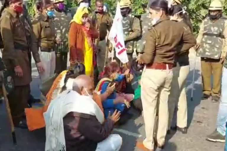 akhil bhartiya kisan sabha protest in sampla rohtak