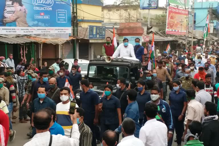 procession of anubrata mondal after sanitizing