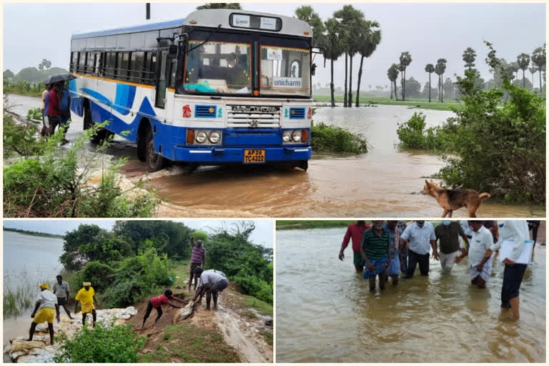 Traffic in Sullurupeta with Nivar cyclone at nellore district