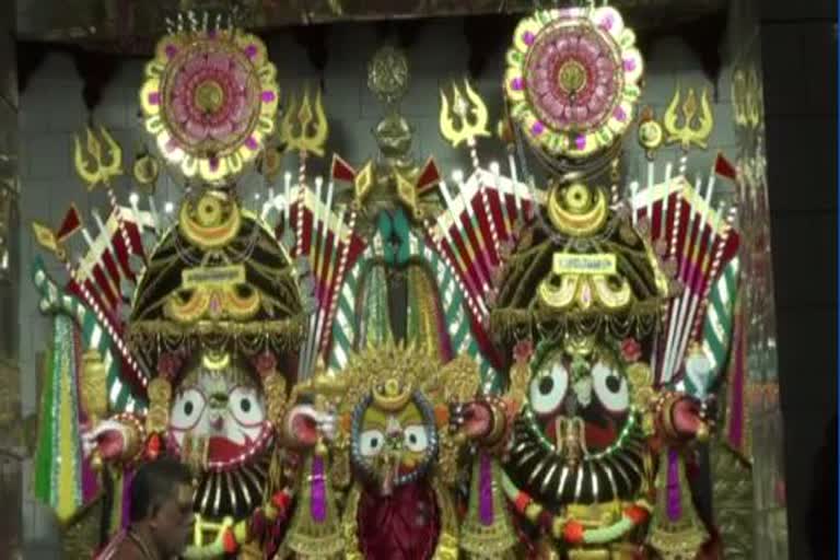 Three lords adorned in Nagarjuna form in Shabar Shrikshetra Koraput