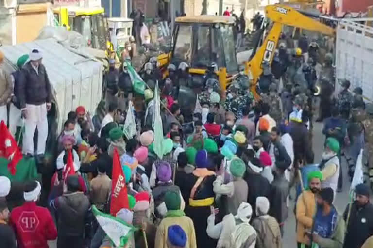 punjab farmers reach at tikri border for delhipunjab farmers reach at tikri border for delhi march march