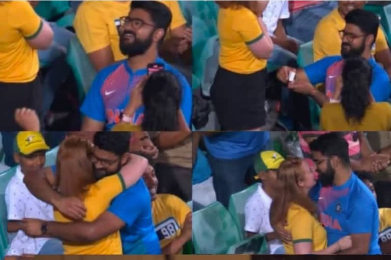 indian supporter proposed an australian supporter in IND VS AUS SECOND ODI