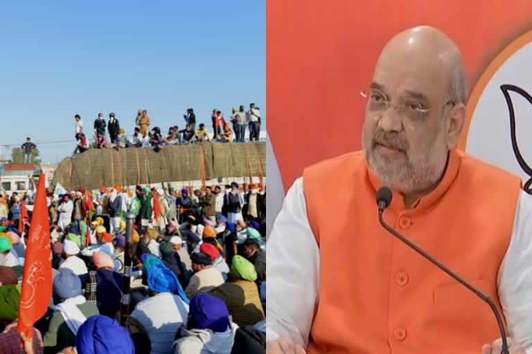 farmers' protest politically motivated  Amit Shah  farmers' protest  കർഷക പ്രതിഷേധം  അമിത് ഷാ  രാഷ്‌ട്രീയ പ്രേരിതമെന്ന് പറഞ്ഞിട്ടില്ലെന്ന് അമിത് ഷാ