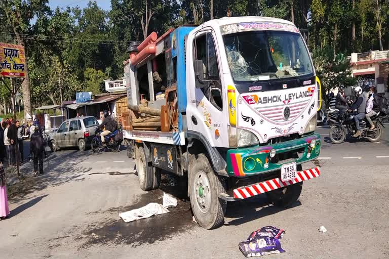 dehradun truck runs over woman