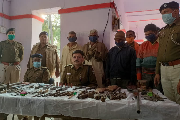 illegal arms factory uncovered, four arrested in kaimur bihar