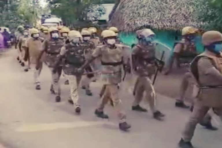 Police awareness rally in Thiruvaiyar  காவல்துறையினரின் விழிப்புணர்வு அணிவகுப்பு பேரணி  காவல்துறையினர் விழிப்புணர்வு பேரணி  திருவையாறில் காவல்துறையினரின் விழிப்புணர்வு அணிவகுப்பு பேரணி  Police awareness rally  Police awareness rally in Thanjavur