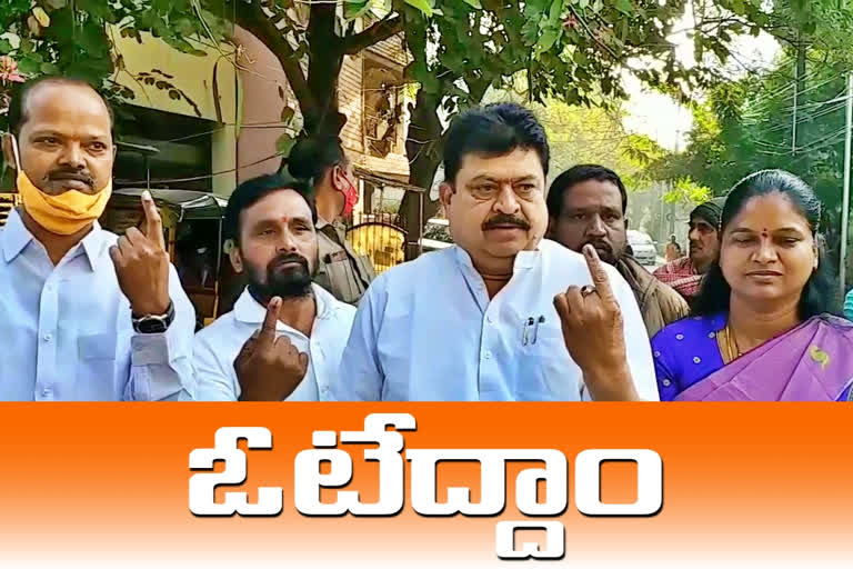 MLC Ramchander Rao exercised his right to vote In Tarnaka, Hyderabad