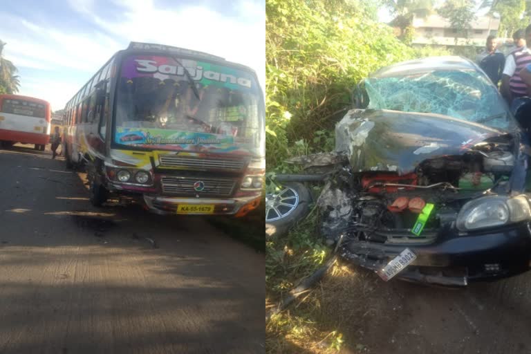 accident between car and bus in Chamarajanagar