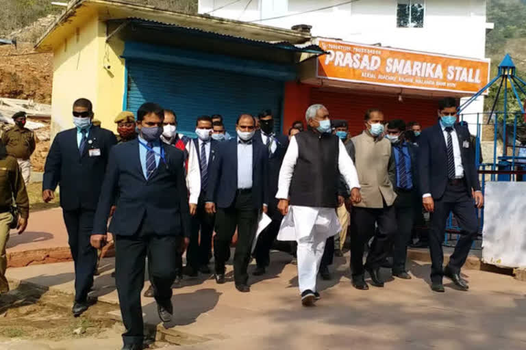 nitish kumar inspected under construction ropeway in nalanda