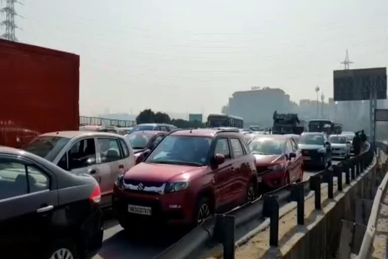 Checking at Gurugram-Delhi border