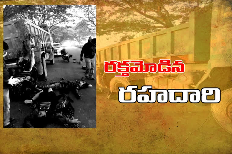 road accident at kamepally in khammam district