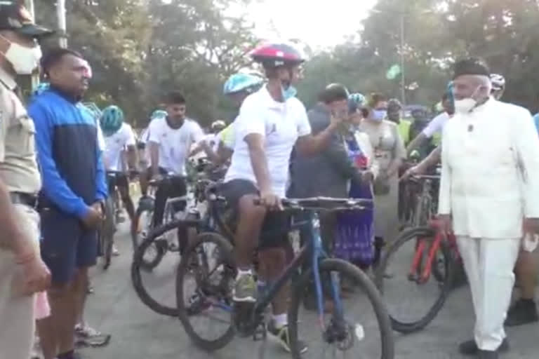 Alok Kumar who drove the bicycle jatha in Belgavi