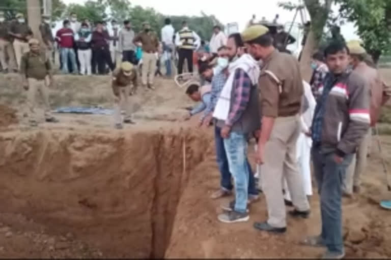 Rescue efforts underway to get the child out of borewell