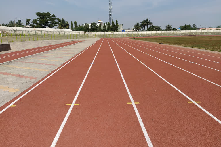 Synthetic track construction in Vijayapura