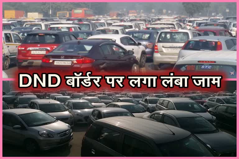 Heavy jam on DND border of Noida