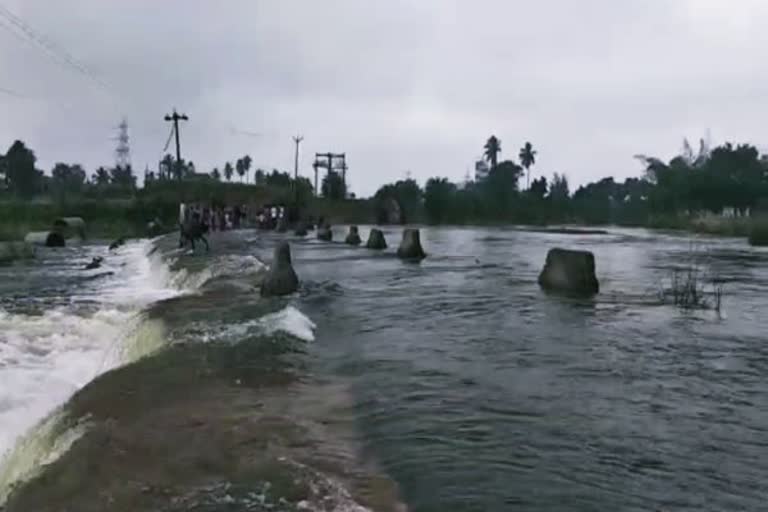 theneri lake full capacity reached  theneri lake  வாலாஜாபாத் - சுங்குவார்சத்திரம் சாலை  Walajabad - Sungwarsathram Road  தென்னேரி ஏரி  Traffic Jam in Walajabad - Sunguvarchatram Road