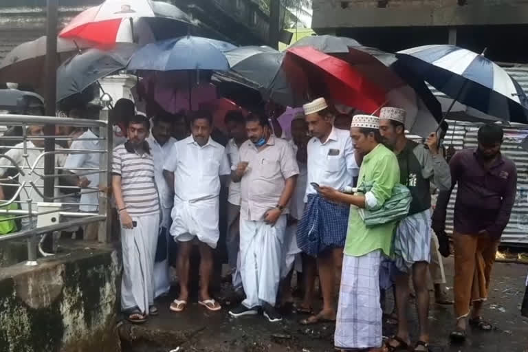 Damage to the perimeter wall of the world famous Nagore Dargah Pond