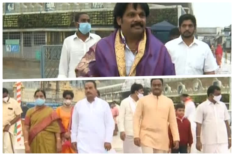 mp and mla visited tirumala srivaru