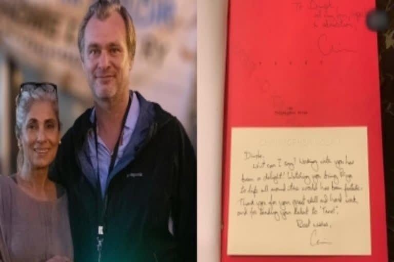 Nolan's handwritten note to Dimple Kapadia