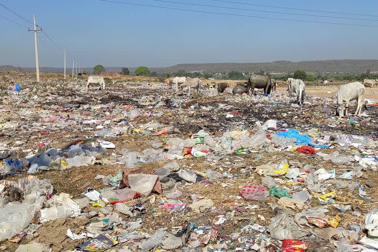 pile of garbage behind community health center