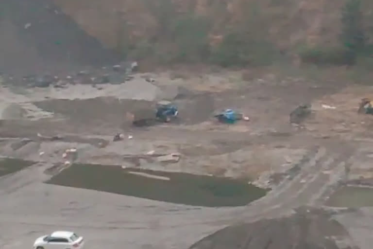 Illegal mining on Giri river