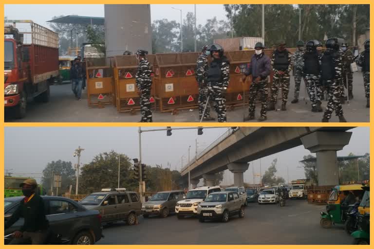 Farmers protest:  Paramilitary forces personnel deployed at Delhi-Noida border Kalindi Kunj