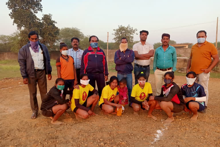 Practice match of women kabaddi competition held